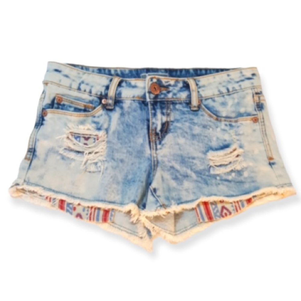 Soundgirl Acid Wash Denim Shorts (73)